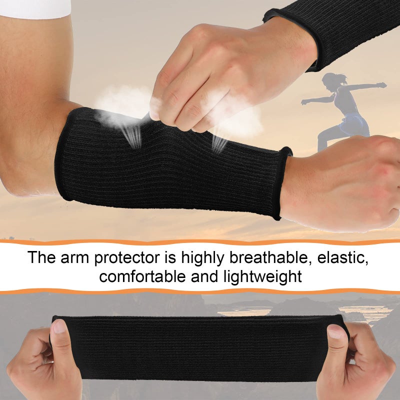 SATINIOR 5 Pairs Cut Burn Resistant Sleeves Arm Protection Sleeves Forearm Arm Protectors Thin Skin Bruising Arm Guards(Black, Gray) - Image 4